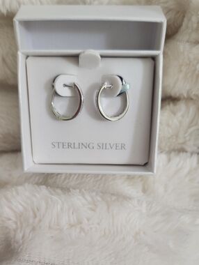 Sterling Silver Classic Hoop Earrings - Silver